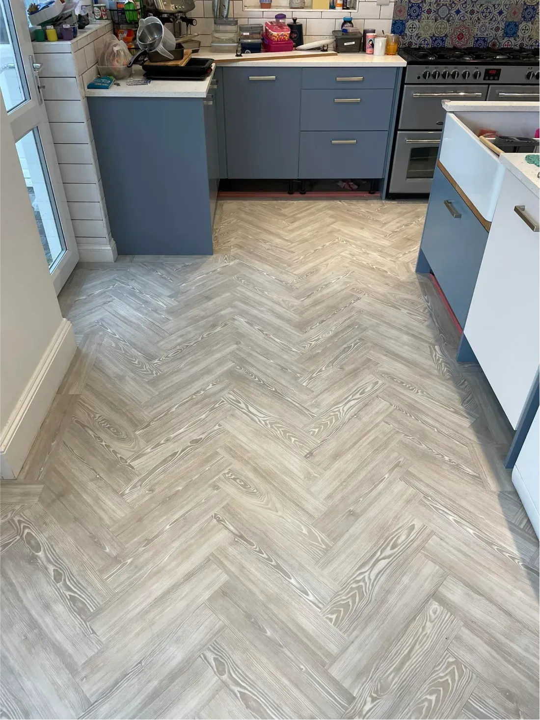 Wooden Floor Being Cleaned